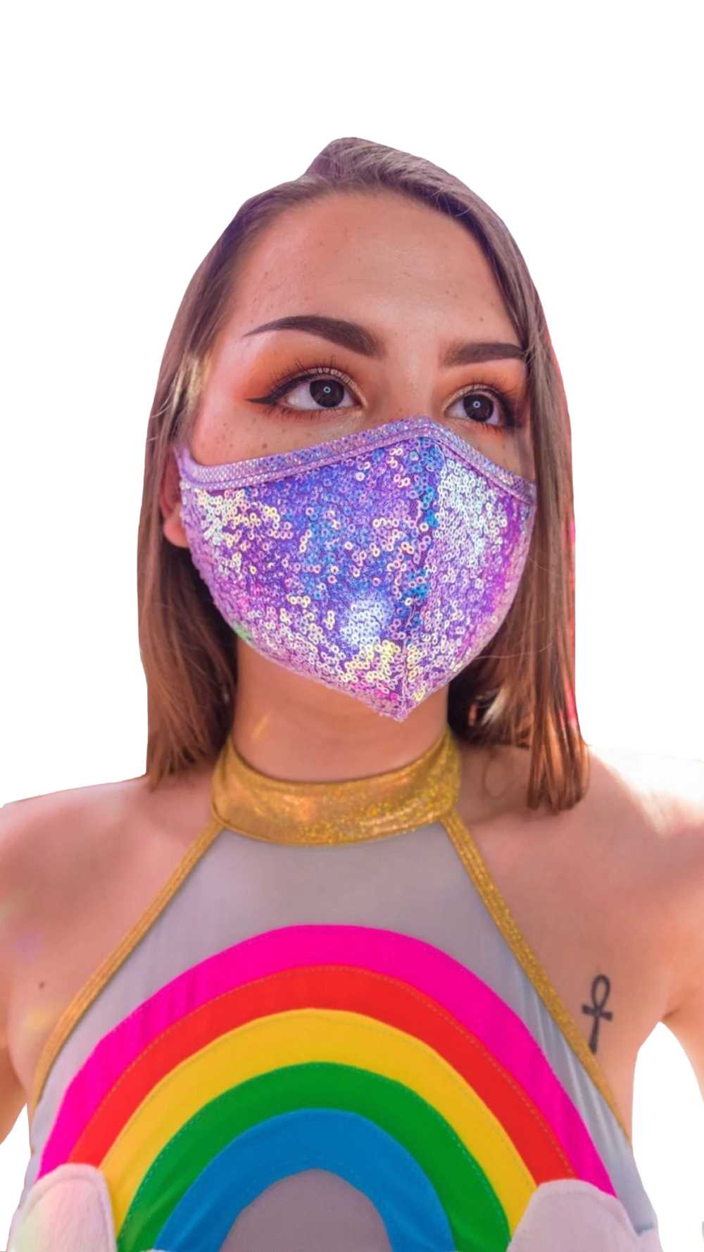 Raveival Holographic lavender mask - image 1