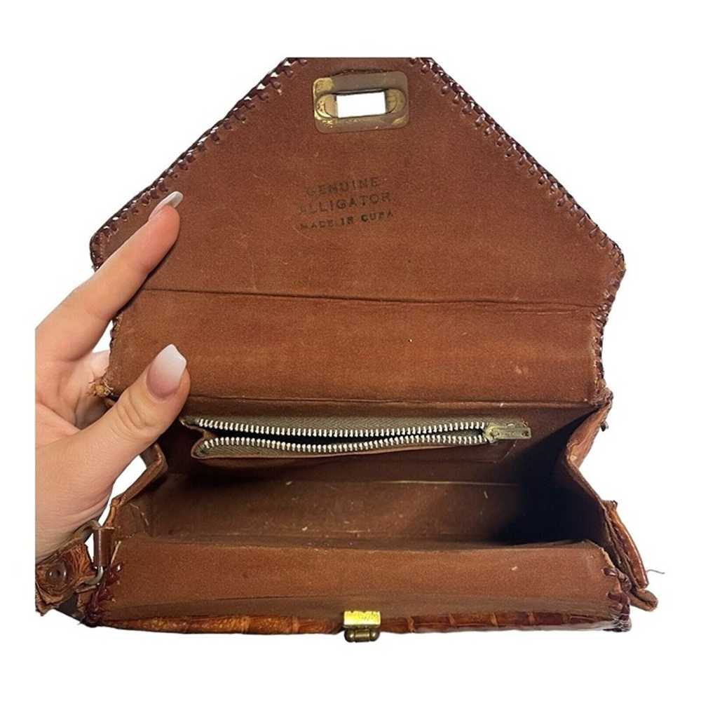 Genuine Alligator Clutch Handbag Vintage Leather … - image 10