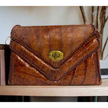 Genuine Alligator Clutch Handbag Vintage Leather … - image 1