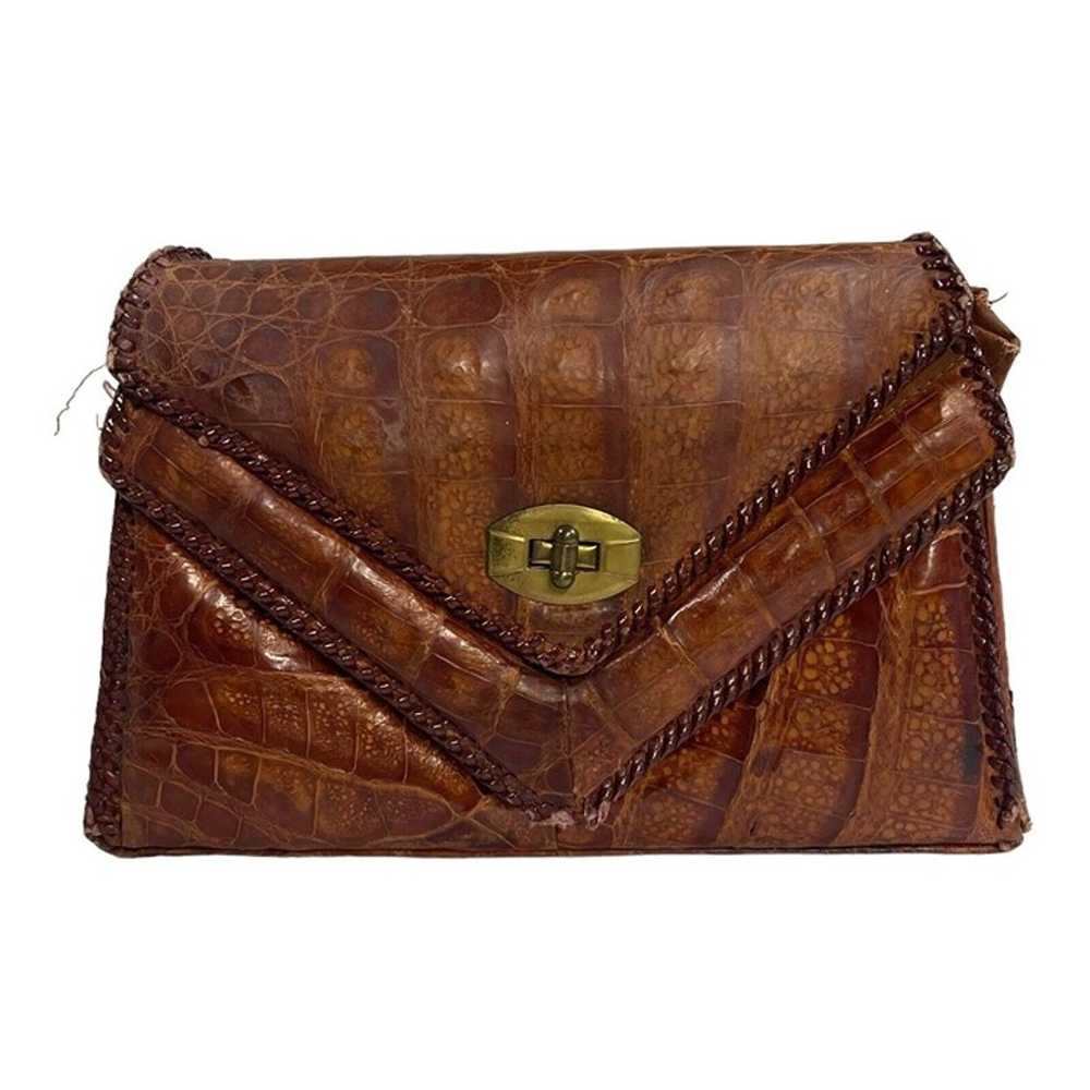 Genuine Alligator Clutch Handbag Vintage Leather … - image 2