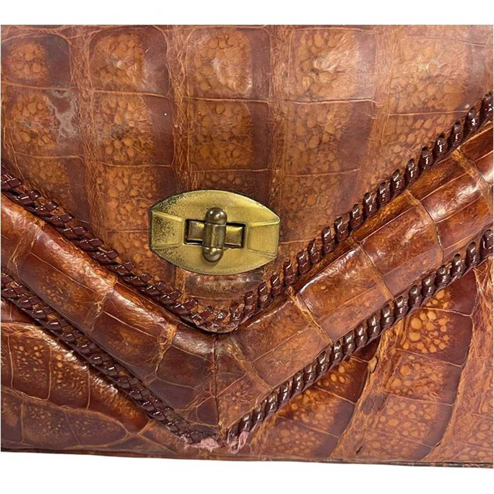 Genuine Alligator Clutch Handbag Vintage Leather … - image 3