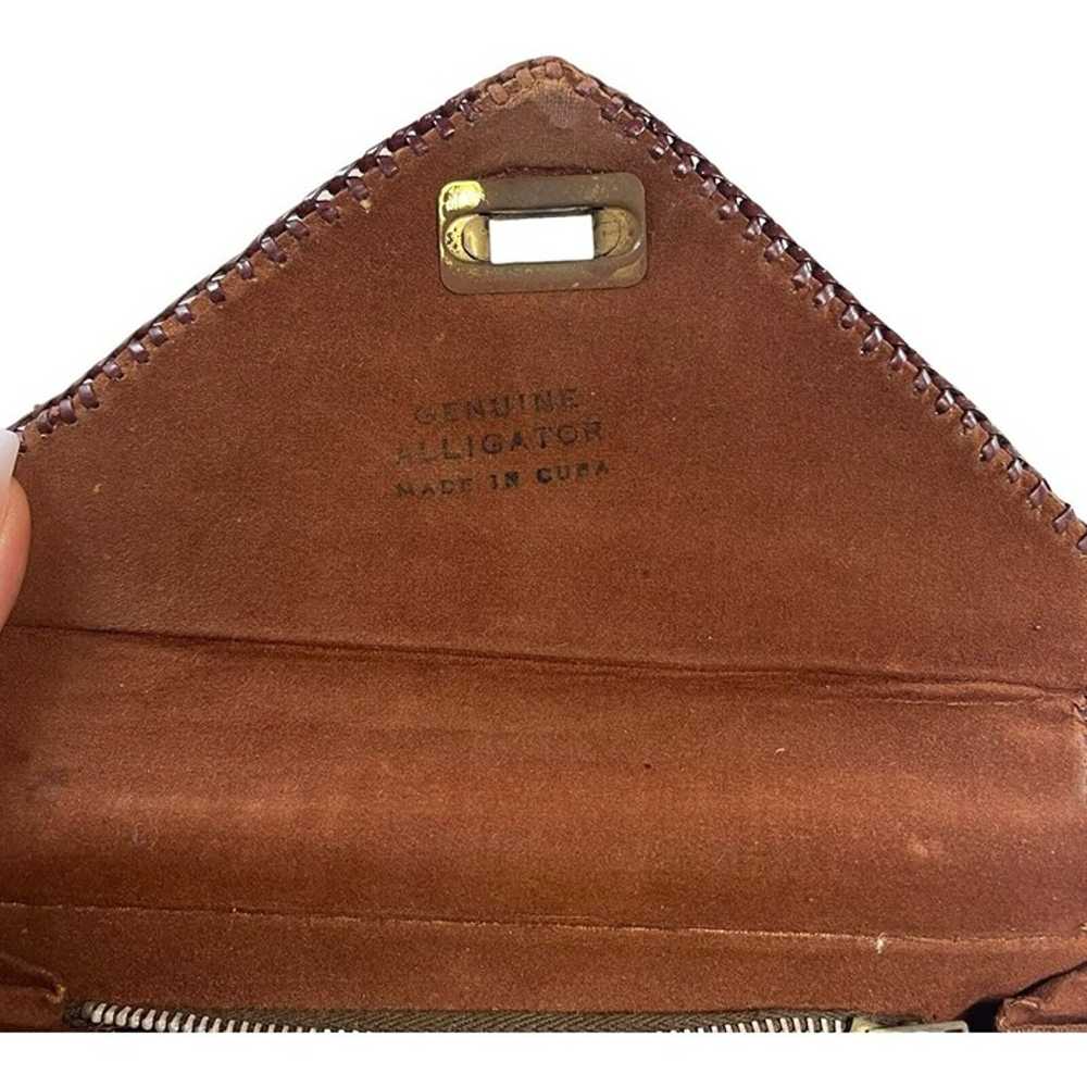 Genuine Alligator Clutch Handbag Vintage Leather … - image 8