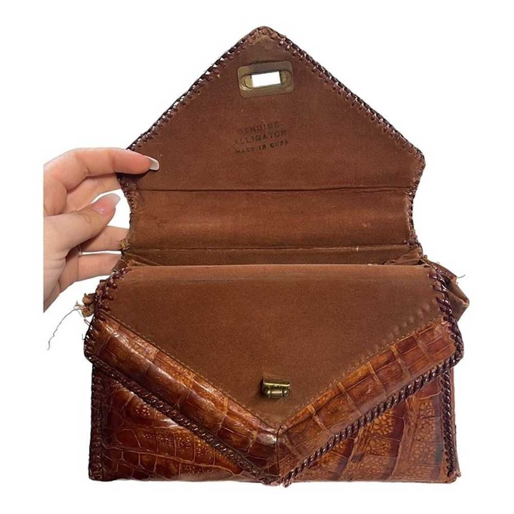 Genuine Alligator Clutch Handbag Vintage Leather … - image 9