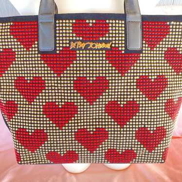 Betsey Johnson hearts tote bag - image 1