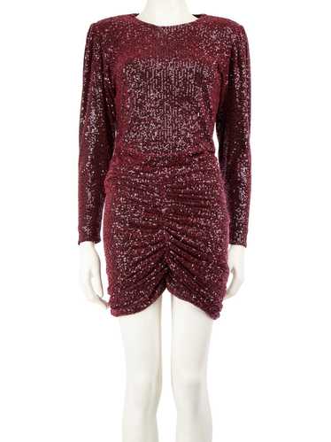 Retrofete Pink Flynn Ruched Sequin Tulle Mini Dres