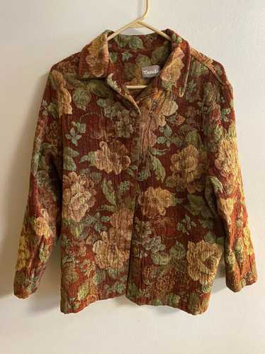 Vintage Vintage floral tapestry button up