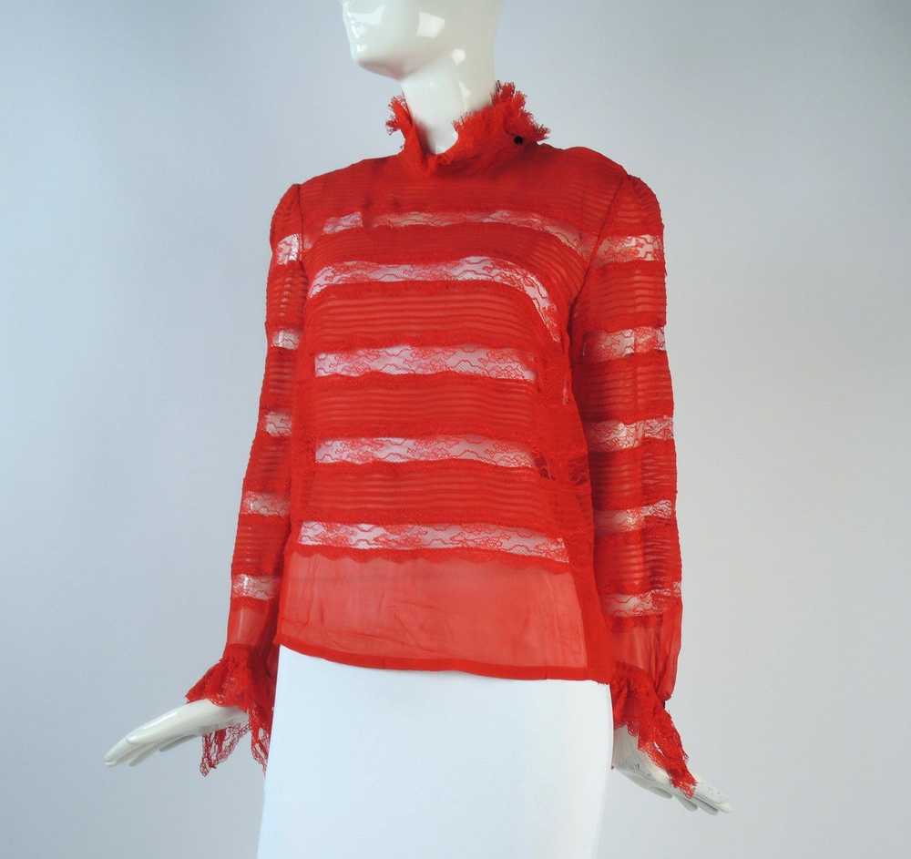 Isabel Marant o1smst1ft0424 Lace Stripe Blouse in… - image 1