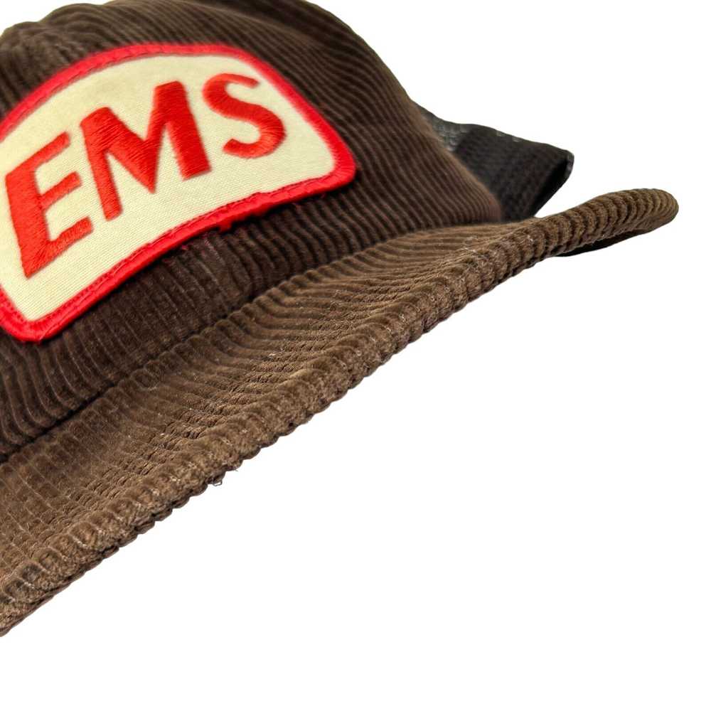 Vintage EMS Patch Corduroy Snapback Trucker Hat V… - image 6