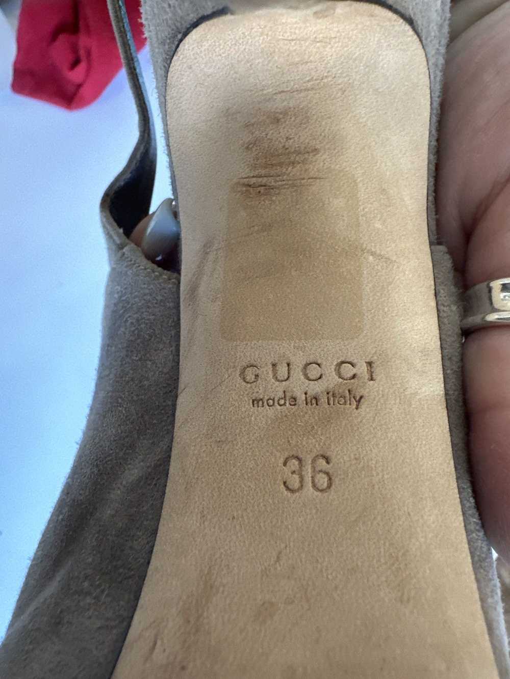 Gucci Gucci Suede Peep Toe Heels - image 6
