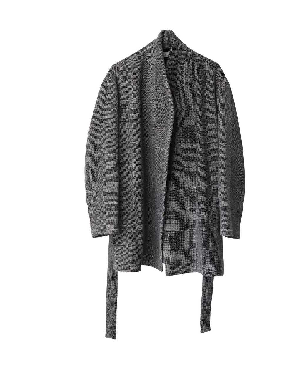 Iro Grey Weave Texture Oversized Coat with Shawl … - image 4