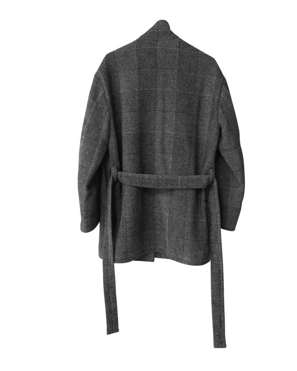 Iro Grey Weave Texture Oversized Coat with Shawl … - image 5