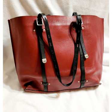 Rag and Bone maroon red large leather Field Tote
