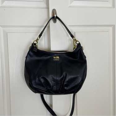 COACH Madison Convertible Black Leather Hobo Bag