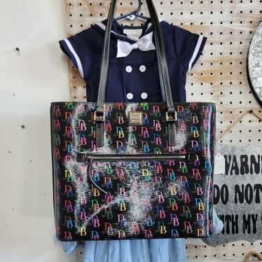 DOONEY AND BOURKE BLACK AND MULTI COLORED BAG