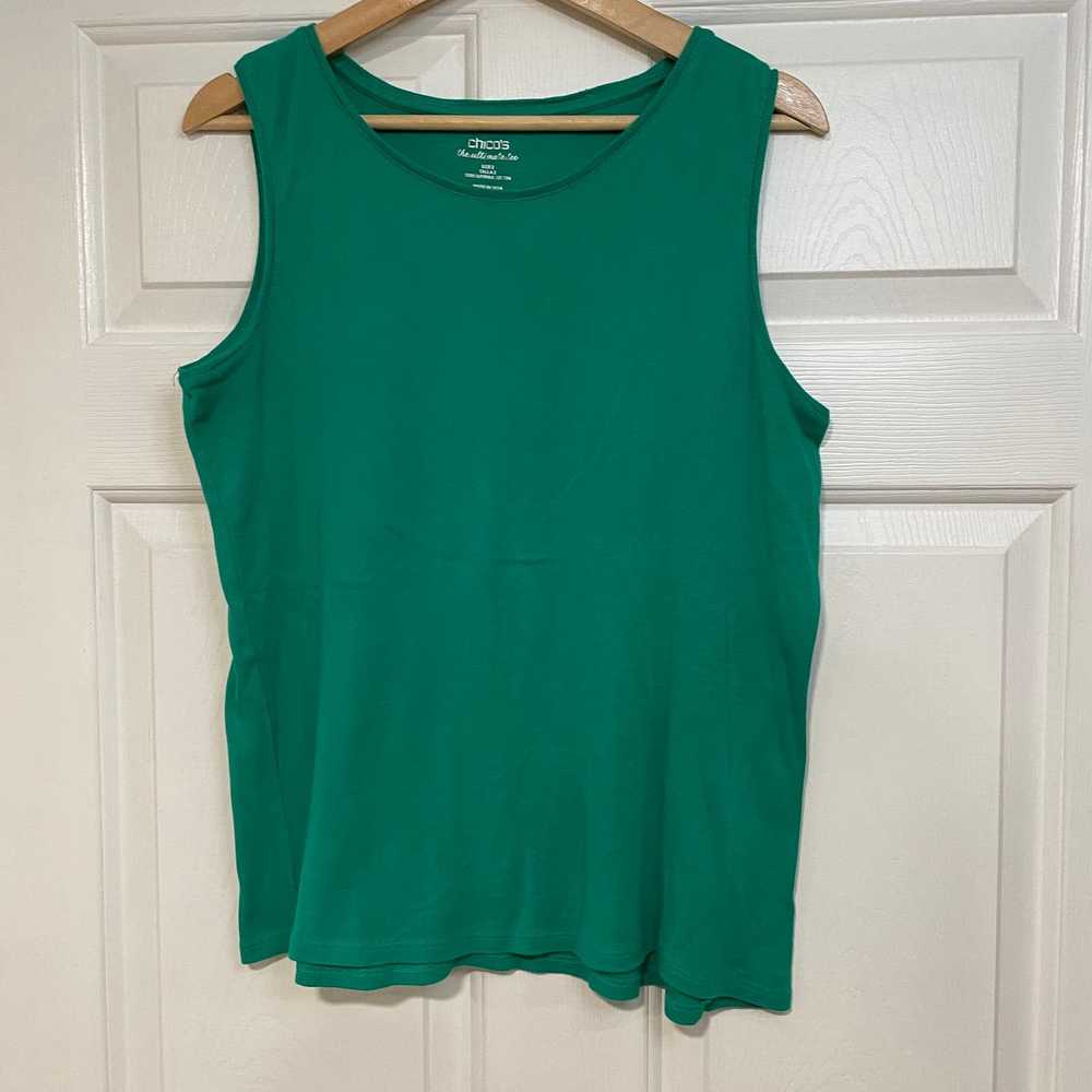 Chicos Chicos Emerald Green Open Knit Tunic Long … - image 8