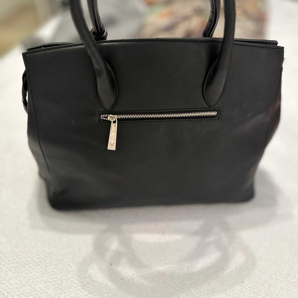 V 1969 Versace Black Leather Handbag - image 7