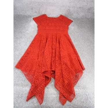 Vintage Maeve A-Line Dress Womens 10 Red Embroider