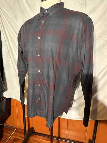 Theory Theory Plaid Long Sleeve Button Down