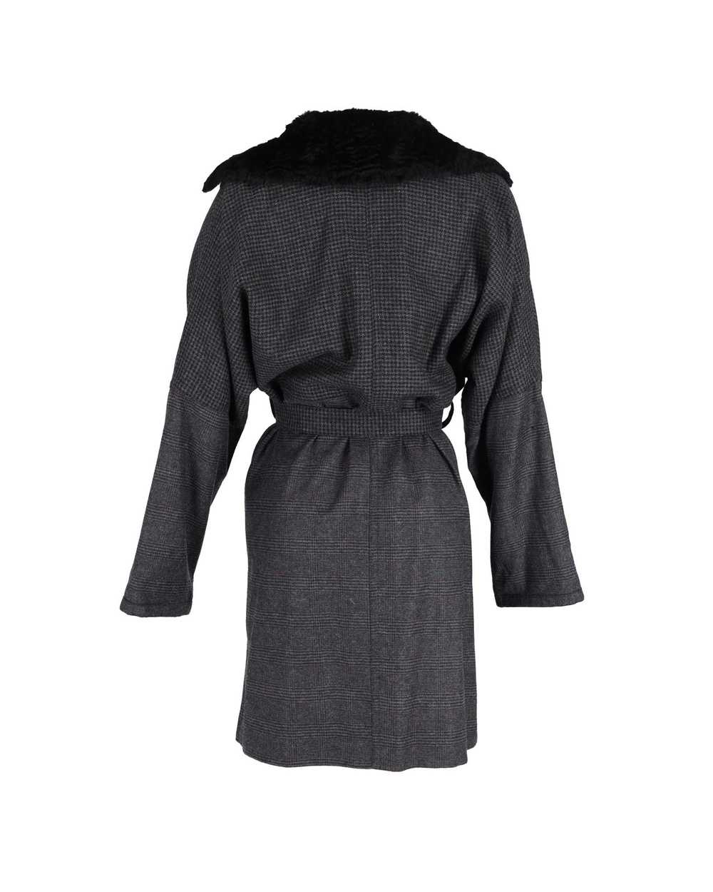 Alexander McQueen Grey Wool Check Kimono Coat wit… - image 3