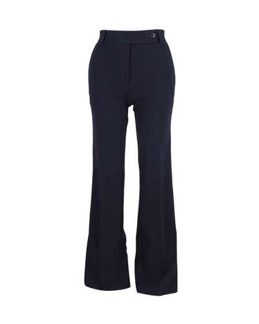 Victoria Beckham Flared Navy Blue Cotton Trousers 