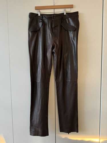 Bottega Veneta Brown Leather Pants FW12 52