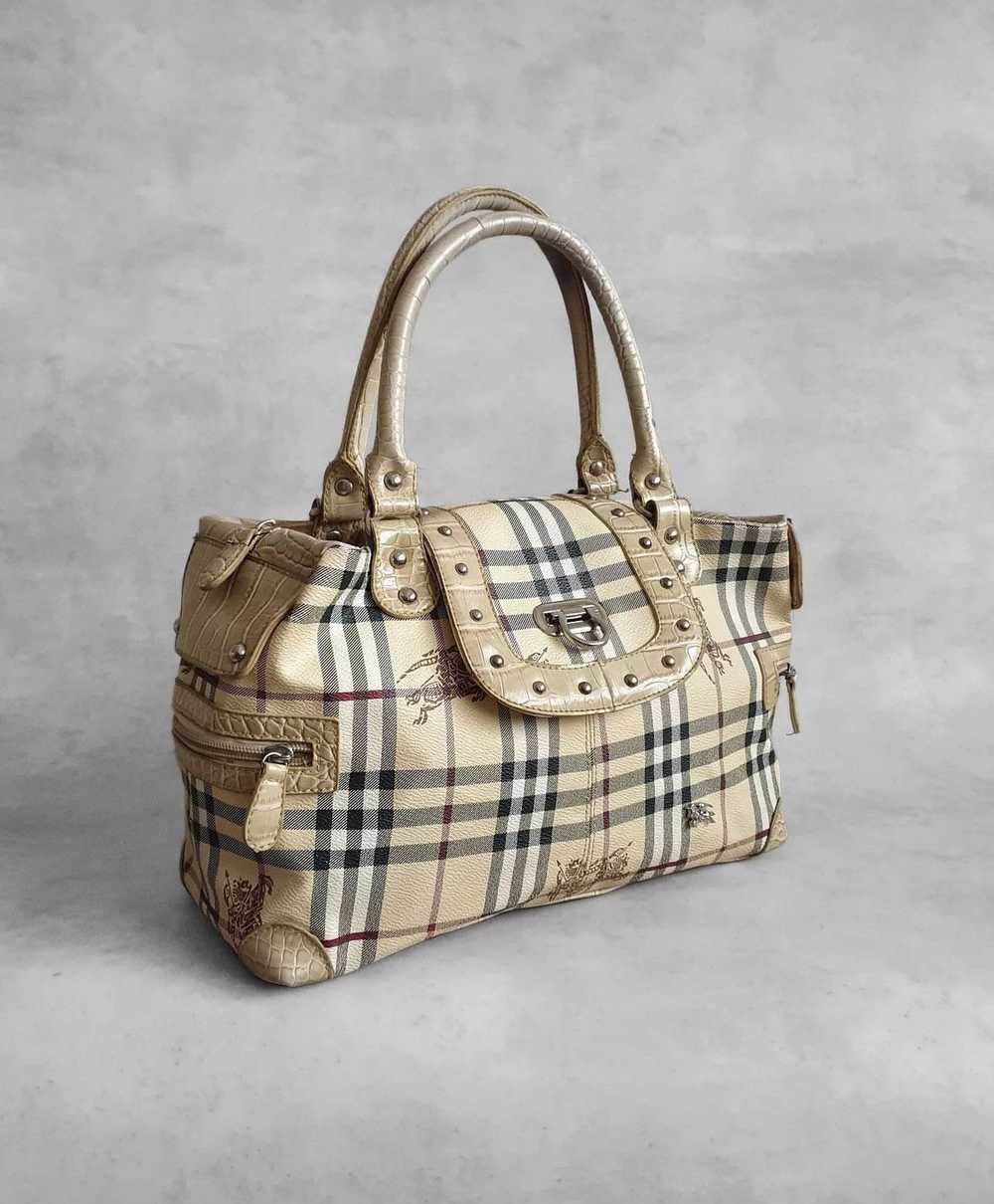 Burberry × Vintage 1990s Burberrys Harymarket Lea… - image 2