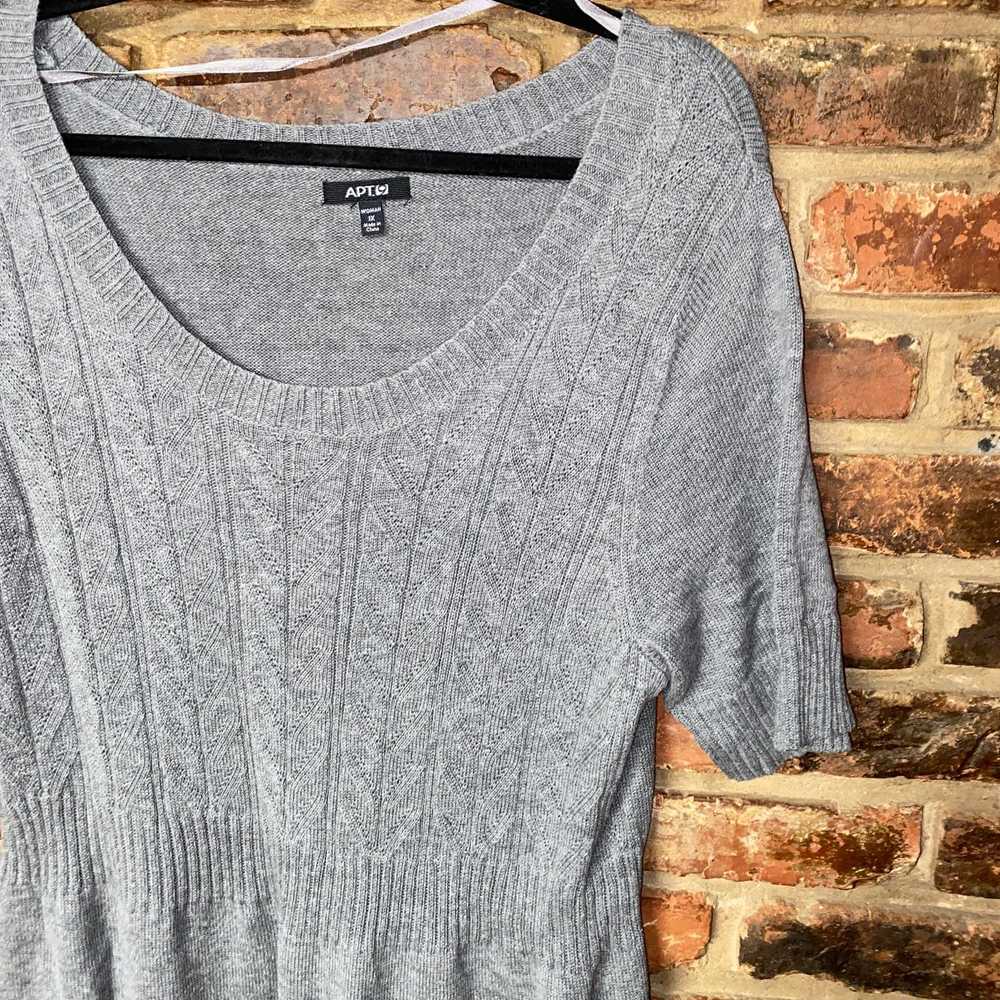 Apt. 9 Apt. 9 Gray Knit Short Sleeve Sweater Dres… - image 2