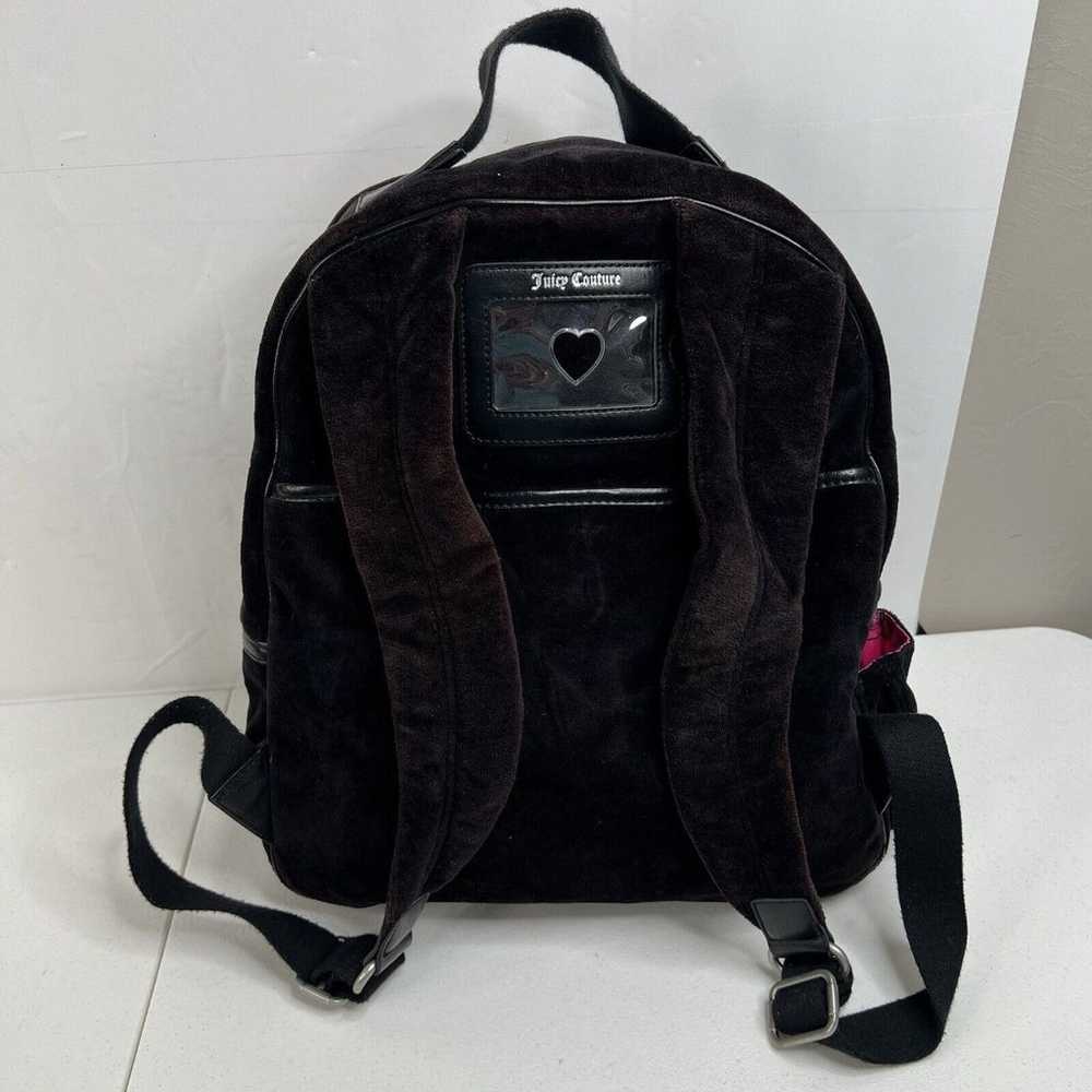 Y2K Vintage JUICY COUTURE Black Velour Backpack B… - image 4