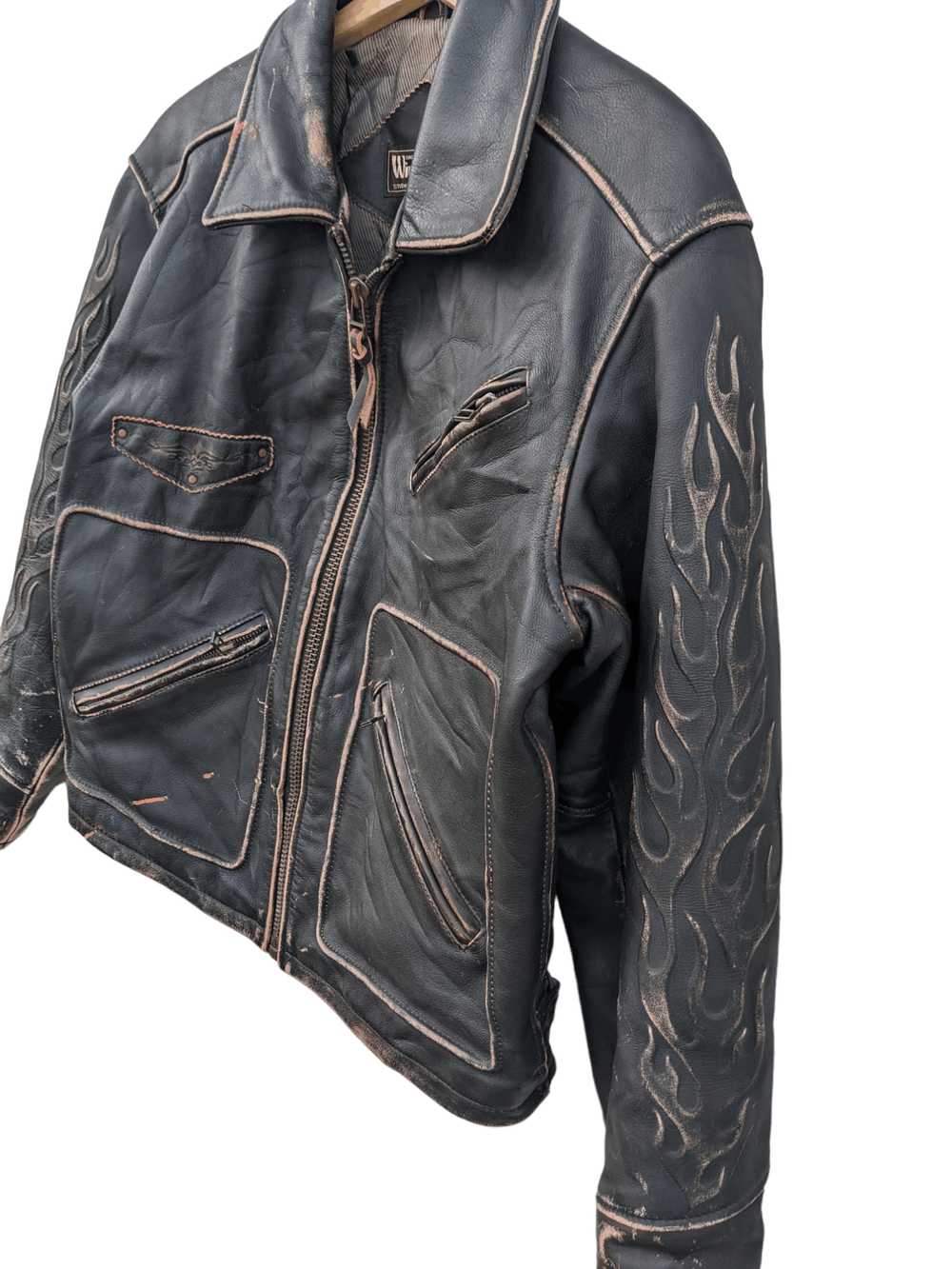 Designer × Genuine Leather × Leather Jacket Wind … - image 10