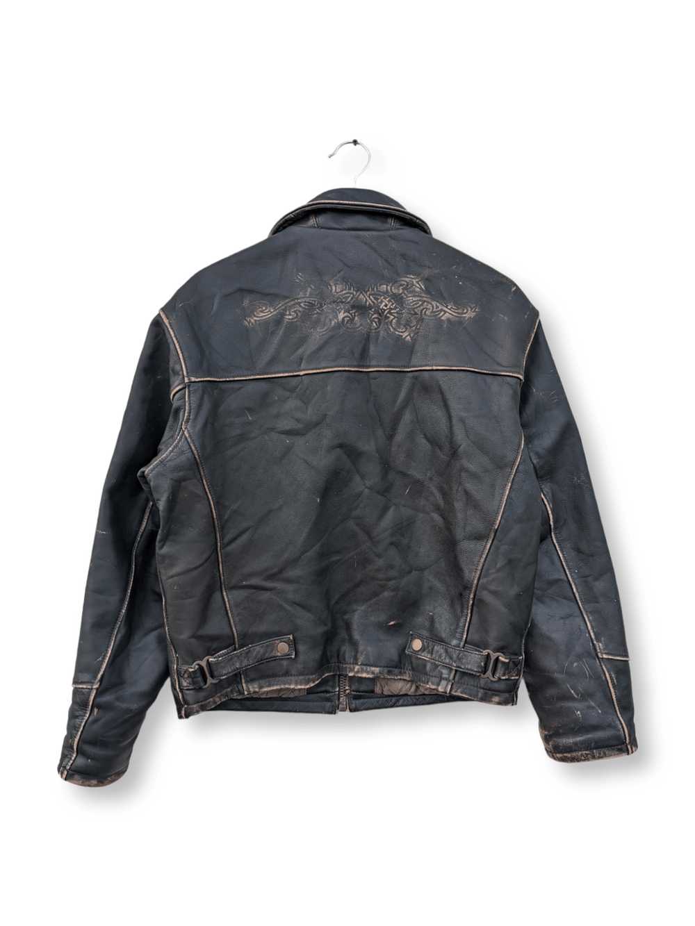 Designer × Genuine Leather × Leather Jacket Wind … - image 3