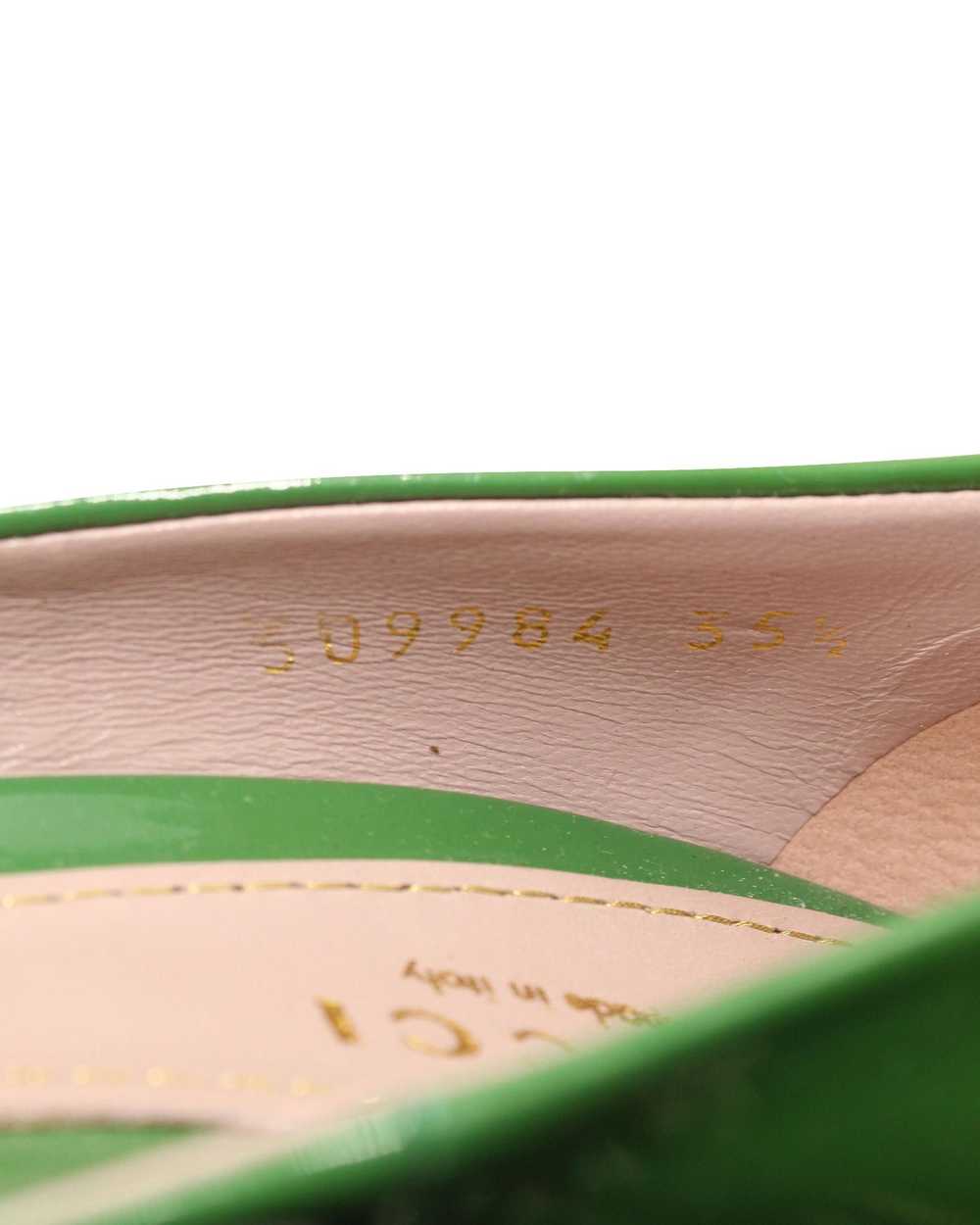 Gucci Green Patent Leather Peep-Toe High Heel Pum… - image 6