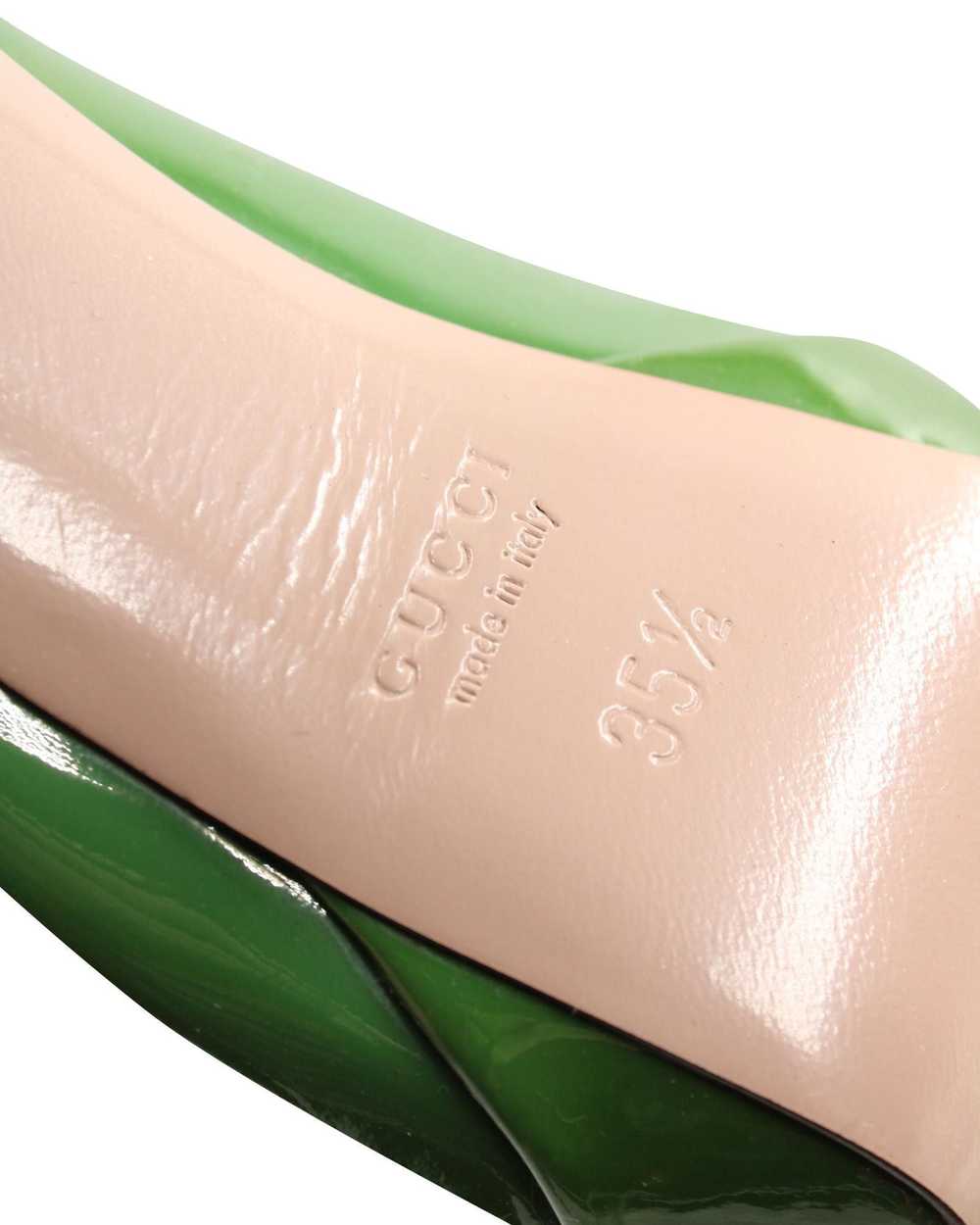 Gucci Green Patent Leather Peep-Toe High Heel Pum… - image 7