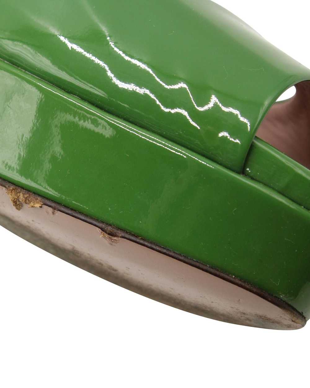 Gucci Green Patent Leather Peep-Toe High Heel Pum… - image 8