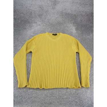 Vintage Faconnable Sweater Mens Large Yellow Cotto