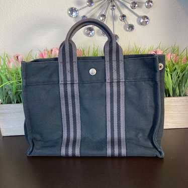 HERMES bag authentic black and gray tote bag