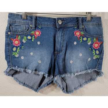 Rue 21 Rue 21 Stone Wash Embroidered Flowers Fray… - image 1