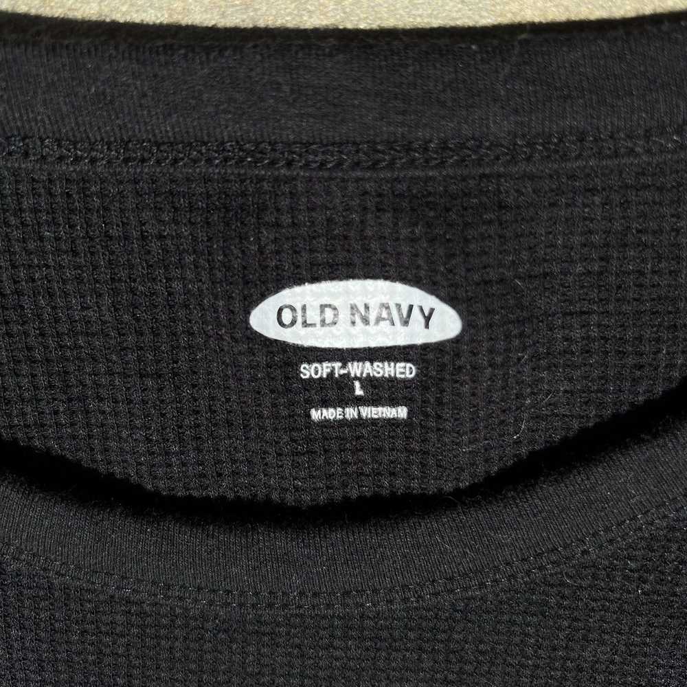 Old Navy Black Waffle Knit Thermal w/ Cut and Sew… - image 3