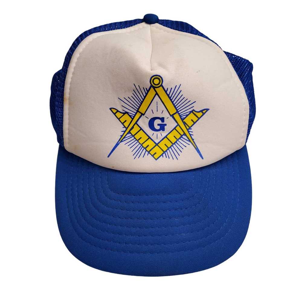 Vintage Freemason Masonic Snapback Trucker Hat Ca… - image 1