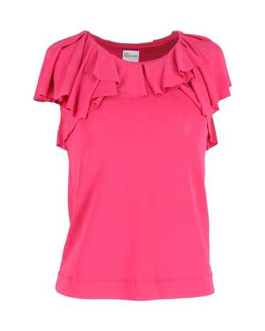 RED Valentino Silk-Cotton Flouncy Top in Vibrant P