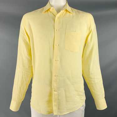 Saks Fifth Avenue Yellow Linen Button Up Long Sle… - image 1