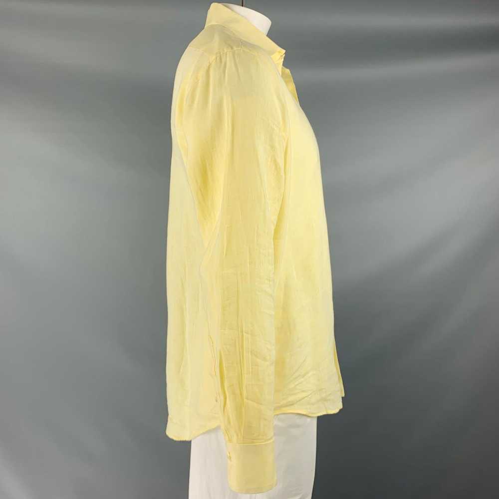 Saks Fifth Avenue Yellow Linen Button Up Long Sle… - image 2