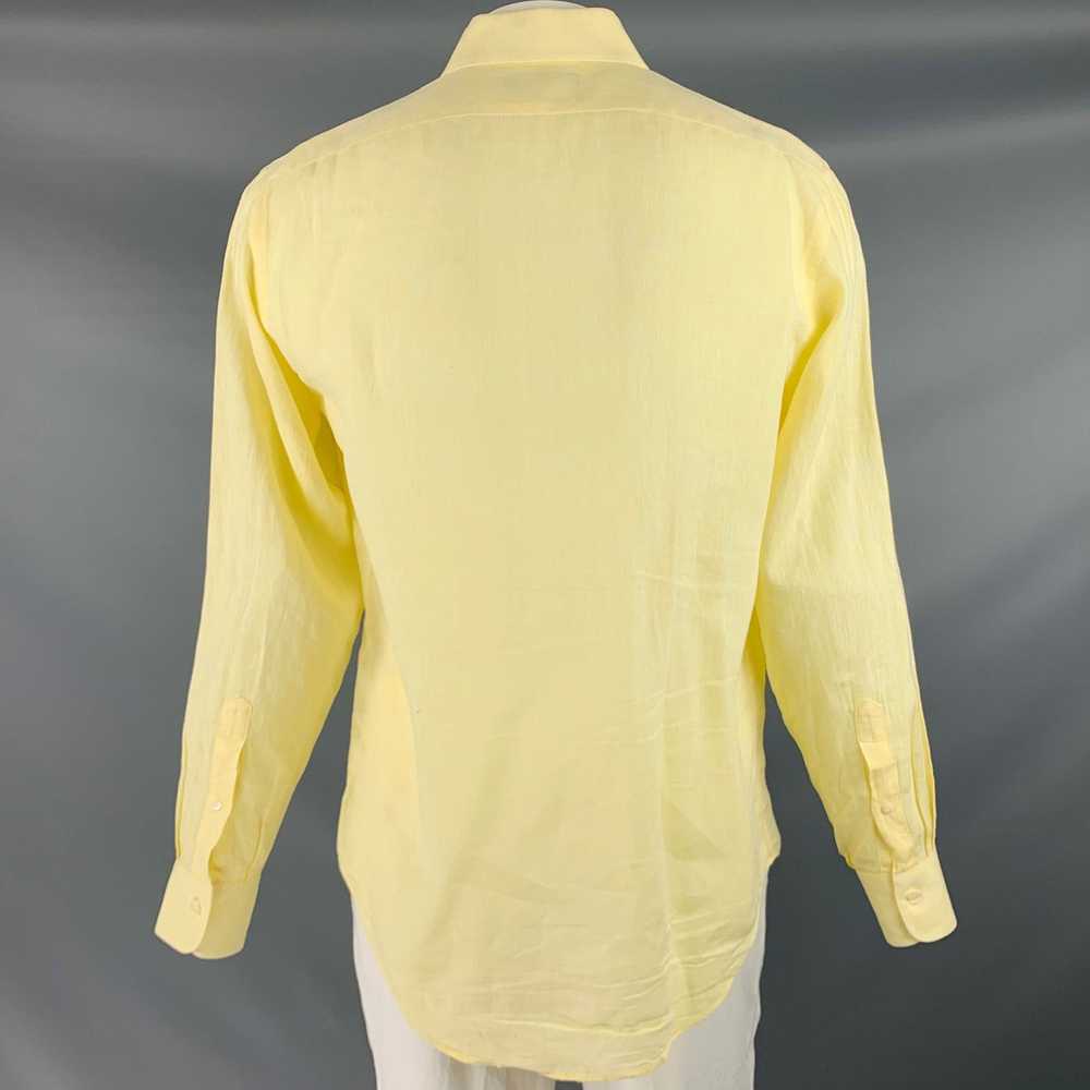 Saks Fifth Avenue Yellow Linen Button Up Long Sle… - image 3