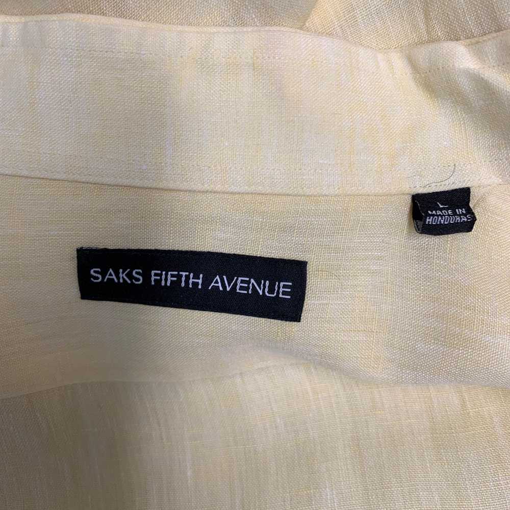 Saks Fifth Avenue Yellow Linen Button Up Long Sle… - image 5