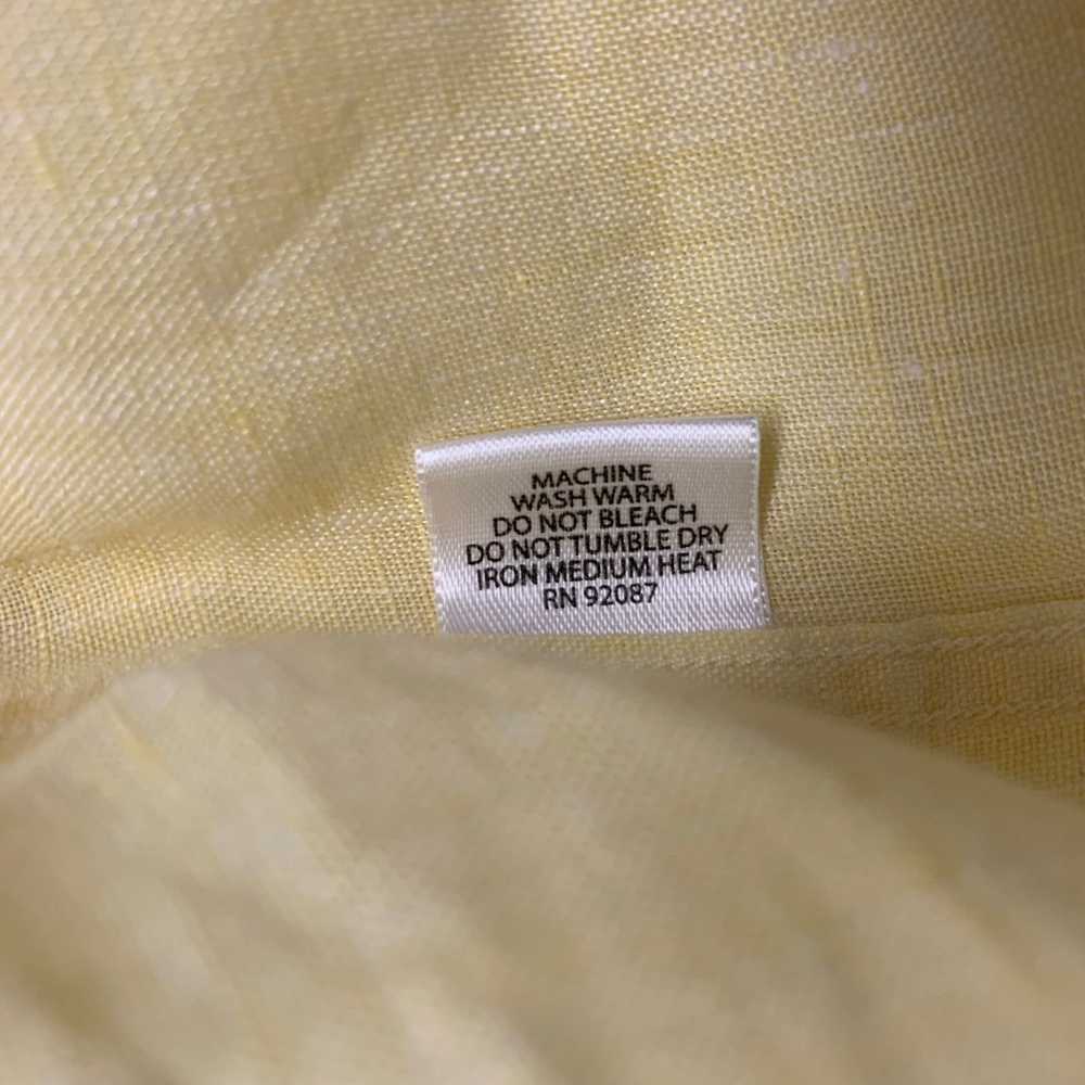 Saks Fifth Avenue Yellow Linen Button Up Long Sle… - image 6