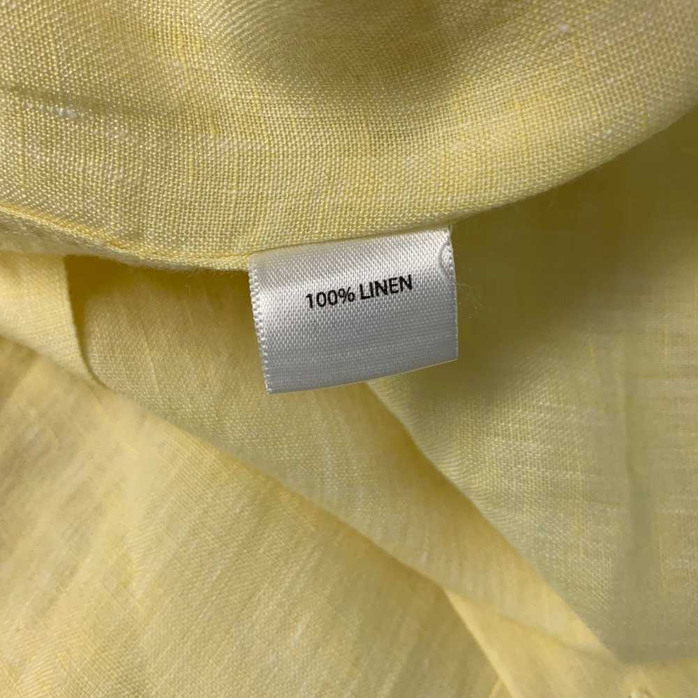 Saks Fifth Avenue Yellow Linen Button Up Long Sle… - image 7