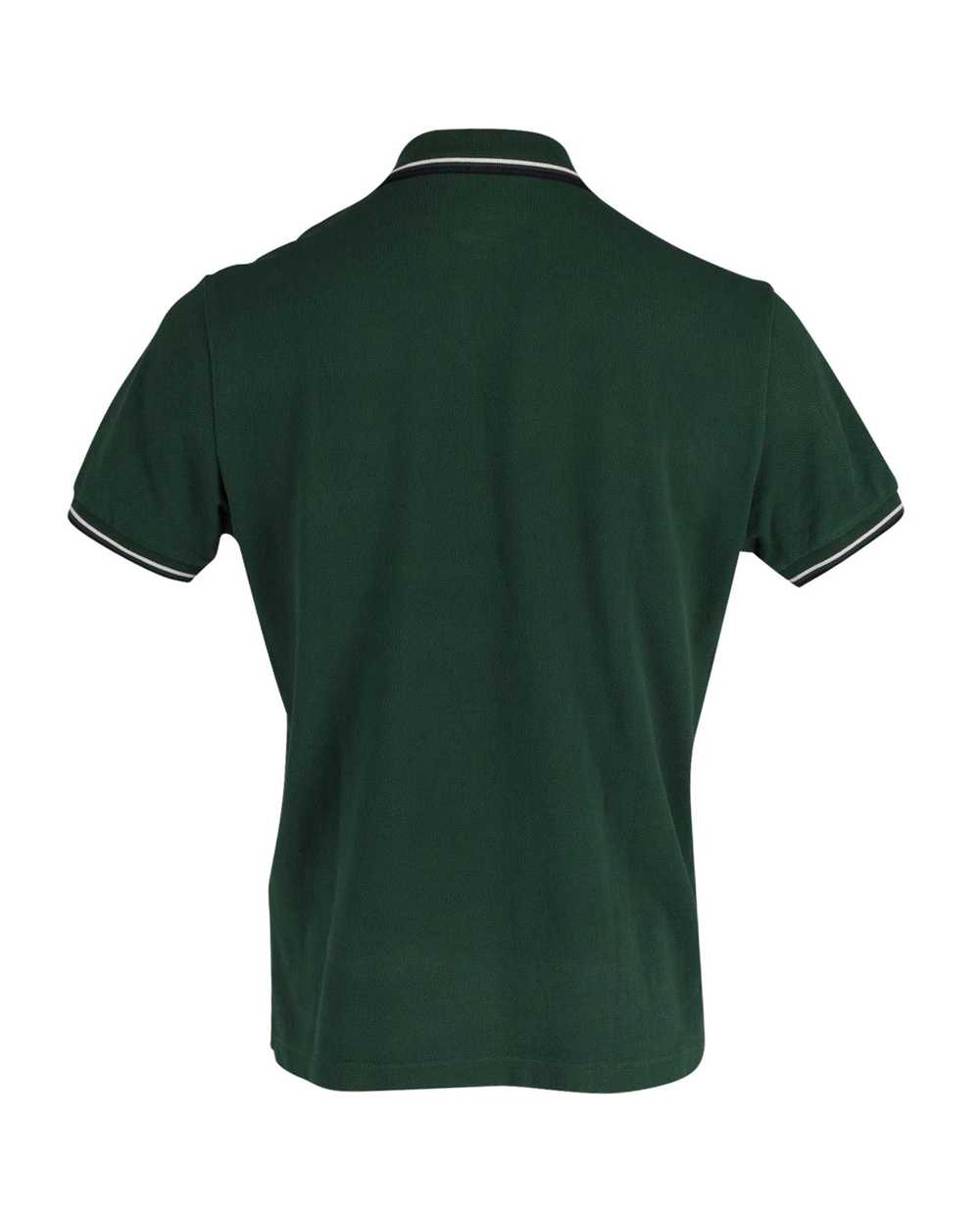Prada Green Cotton Polo T-Shirt with Striped Coll… - image 3
