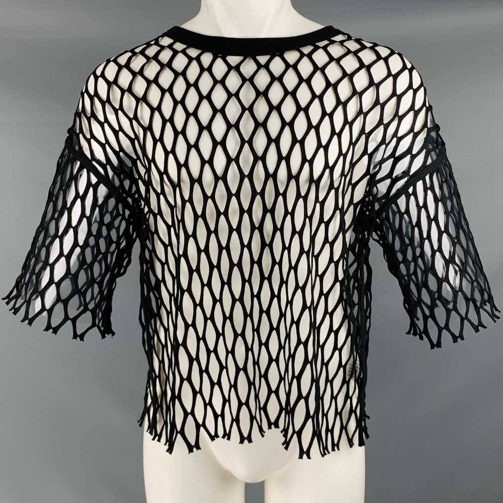 Dries Van Noten Black Mesh Polyester Short Sleeve… - image 1