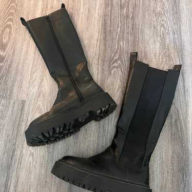 Black Knee High Platform Boots