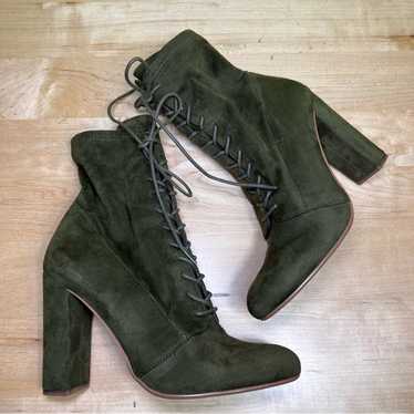 Steve Madden Boots Elley green laced healed size … - image 1