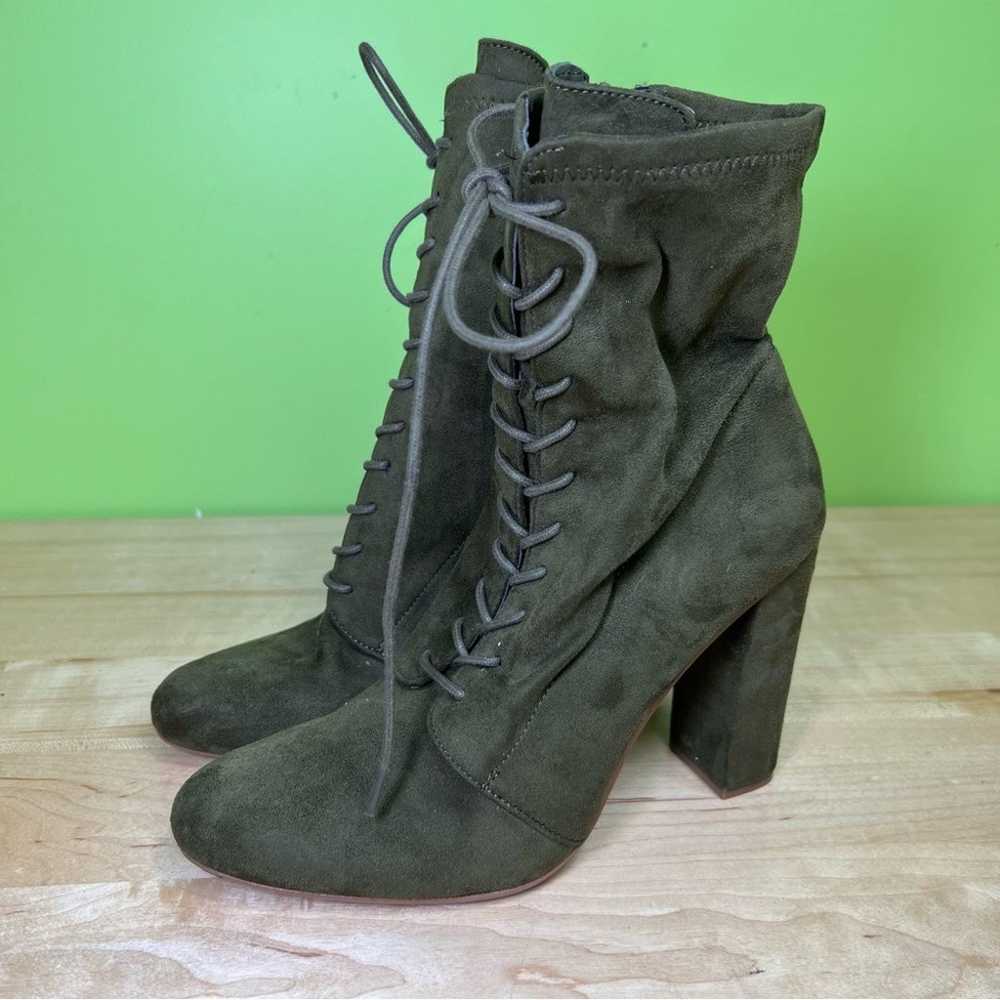 Steve Madden Boots Elley green laced healed size … - image 4